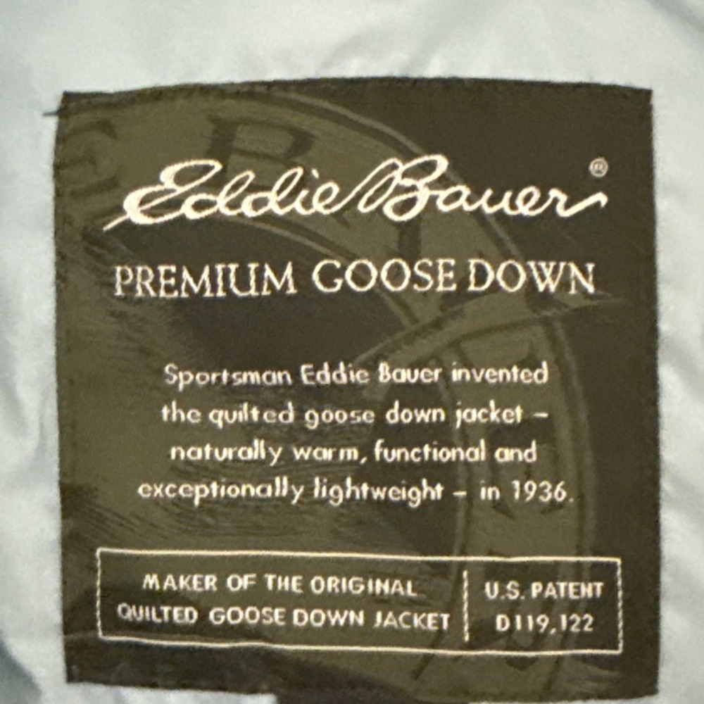 Vintage Goose Down Puffer Vest Eddie Bauer Size M Green Embroidered Floral Retro - Picture 6 of 11